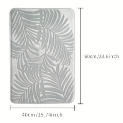 Leaf Pattern Bath Rug Non Slip Absorbent Bath Mat