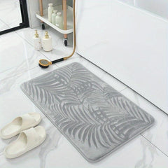 Leaf Pattern Bath Rug Non Slip Absorbent Bath Mat