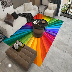 Rainbow Pride Month Area Rug Non Slip Stain Resistant Soft Carpet