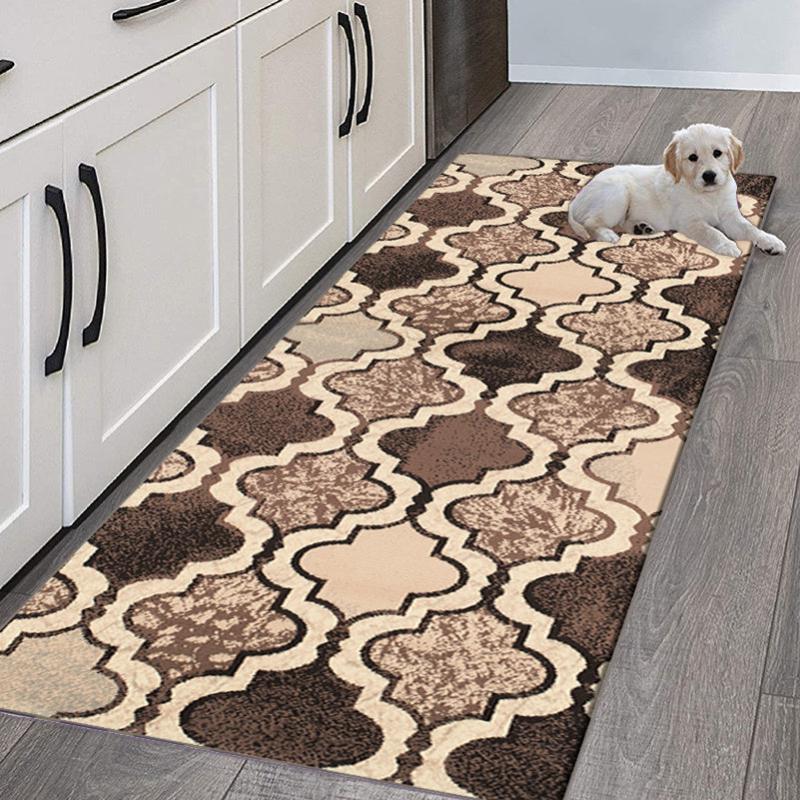 Boho Non-slip Moroccan Rug Vintage Stain Resistant Waterproof Doormat