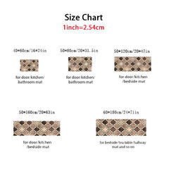 Boho Non-slip Moroccan Rug Vintage Stain Resistant Waterproof Doormat