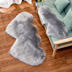 Double Love Wool Rug Plush Bedroom Mat Furry Carpet