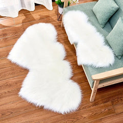 Double Love Wool Rug Plush Bedroom Mat Furry Carpet