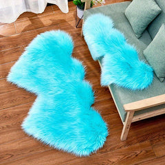 Double Love Wool Rug Plush Bedroom Mat Furry Carpet