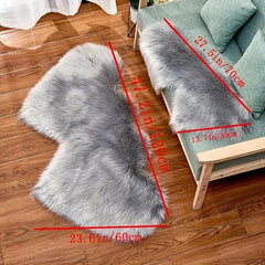 Double Love Wool Rug Plush Bedroom Mat Furry Carpet