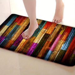 Colorful Geometric Floor Mat Non-slip Waterproof Soft Faux Fur Area Rug