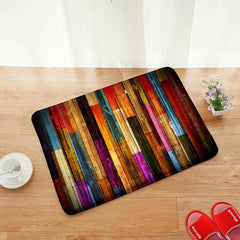 Colorful Geometric Floor Mat Non-slip Waterproof Soft Faux Fur Area Rug