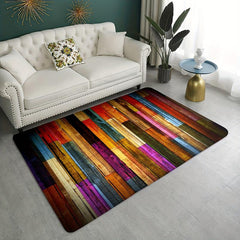 Colorful Geometric Floor Mat Non-slip Waterproof Soft Faux Fur Area Rug