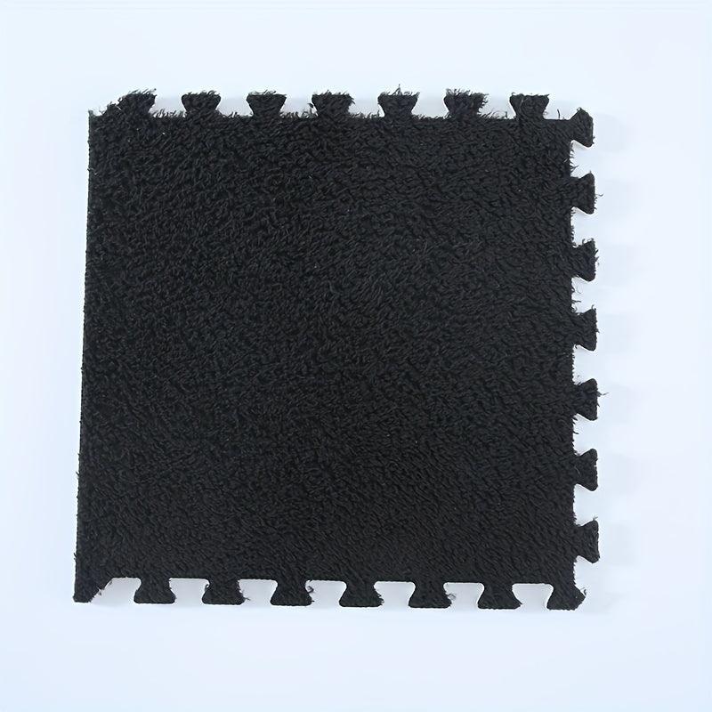 12pcs Plush Puzzle Floor Mat Anti Slip Foam Carpet Bay Window