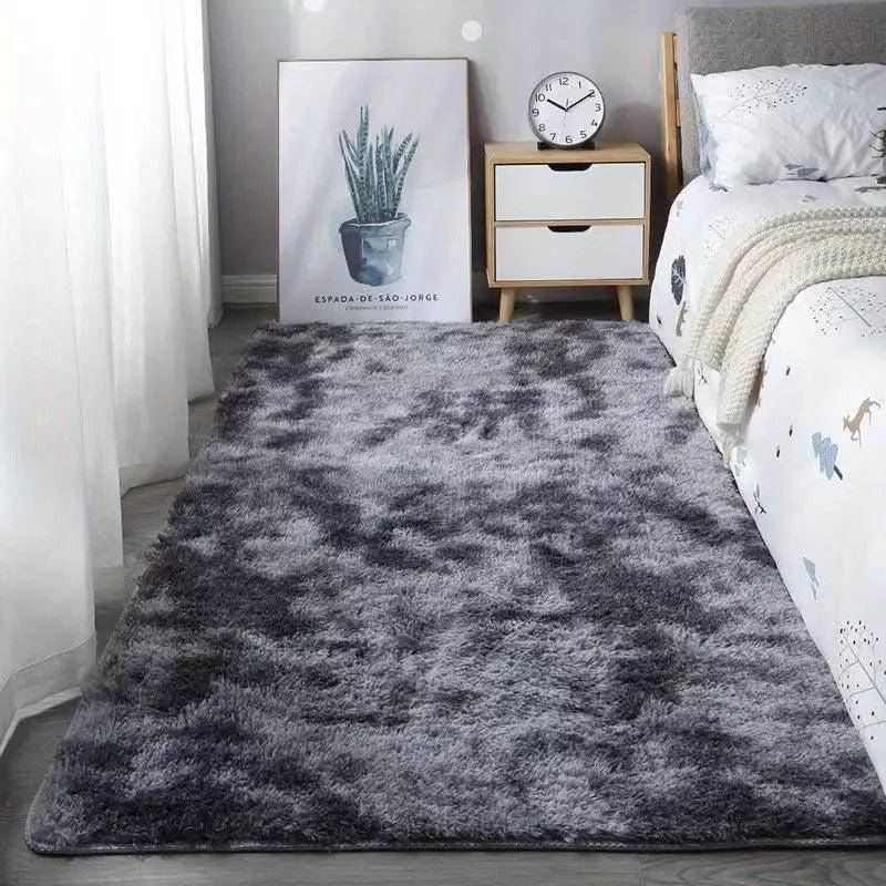 Soft Plush Shag Area Rugs Tie Dyed Fluffy Shaggy Floor Carpet