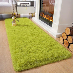 Soft Green Shaggy Rug Fluffy Carpet Plush Area Rug for Living Room