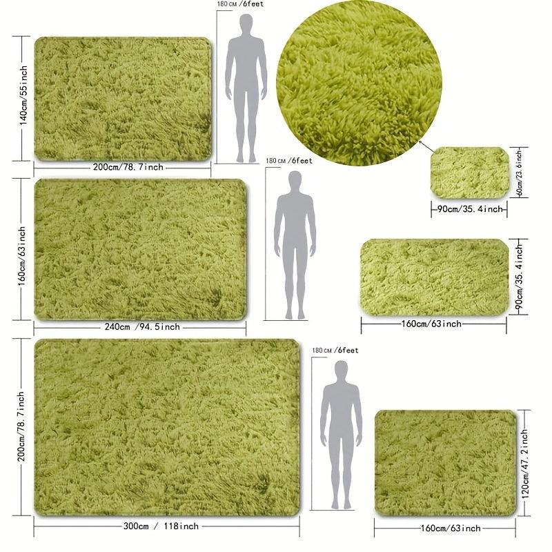 Soft Green Shaggy Rug Fluffy Carpet Plush Area Rug for Living Room