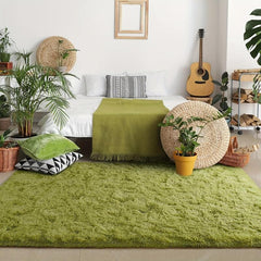 Soft Green Shaggy Rug Fluffy Carpet Plush Area Rug for Living Room