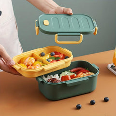 Portable Double layer Lunch Box Separate Outdoor Bento Box Leakproof