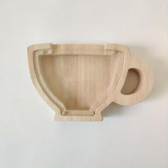 Wooden Coffee Display Jar Transparent Window for Kitchen Counter
