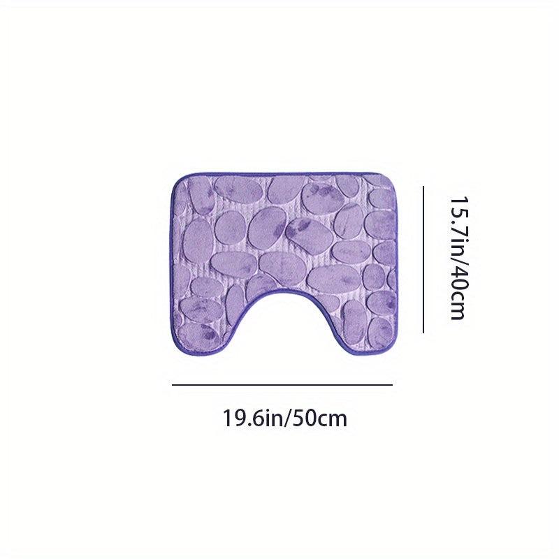 Soft Flannel Bath Rug with U Shape - Quick Drying - Machine Washable