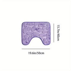 Soft Flannel Bath Rug with U Shape - Quick Drying - Machine Washable