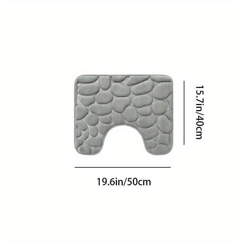 Soft Flannel Bath Rug with U Shape - Quick Drying - Machine Washable