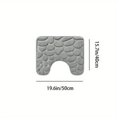 Soft Flannel Bath Rug with U Shape - Quick Drying - Machine Washable