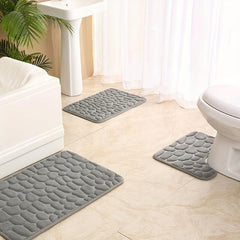 Soft Flannel Bath Rug with U Shape - Quick Drying - Machine Washable