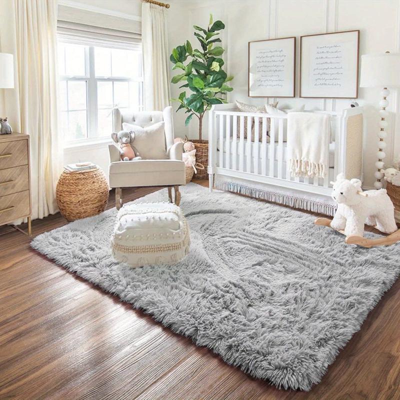 Soft Plush Shag Area Rugs For Living Room Fluffy Shaggy Floor Carpet