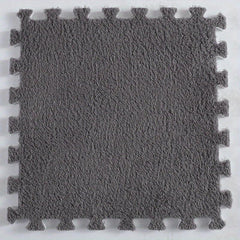 12pcs Plush Puzzle Foam Floor Mat Square Interlocking Carpet Fluffy Area Rug