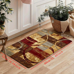 Circular Arc Geometric Mosaic Area Rugs Soft Non Slip Washable Carpet