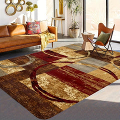 Circular Arc Geometric Mosaic Area Rugs Soft Non Slip Washable Carpet