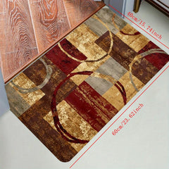 Circular Arc Geometric Mosaic Area Rugs Soft Non Slip Washable Carpet