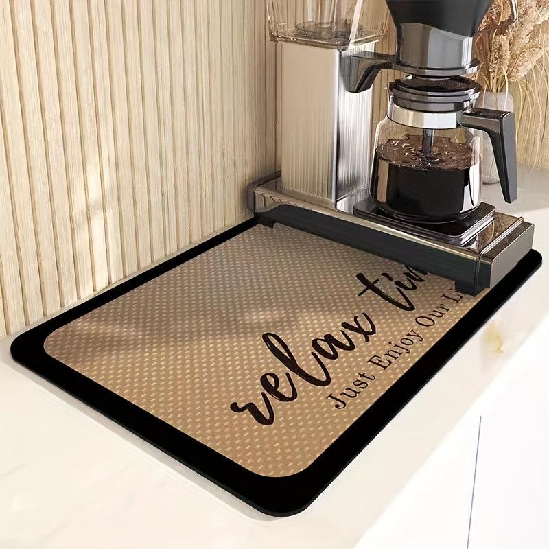 Quick Dry Coffee Mat Non-slip Kitchen Counter Drying Mat Microfiber