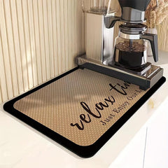 Quick Dry Coffee Mat Non-slip Kitchen Counter Drying Mat Microfiber