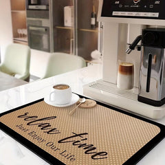 Quick Dry Coffee Mat Non-slip Kitchen Counter Drying Mat Microfiber