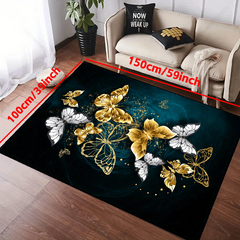 Non Slip Butterfly Print Rug Soft Durable Home Decor
