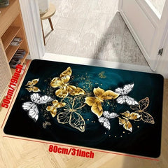Non Slip Butterfly Print Rug Soft Durable Home Decor
