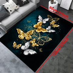 Non Slip Butterfly Print Rug Soft Durable Home Decor