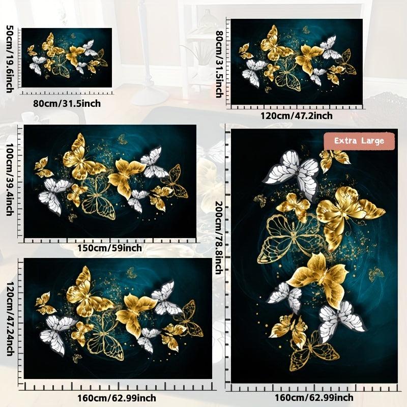 Non Slip Butterfly Print Rug Soft Durable Home Decor