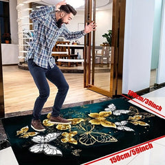 Non Slip Butterfly Print Rug Soft Durable Home Decor