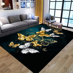 Non Slip Butterfly Print Rug Soft Durable Home Decor