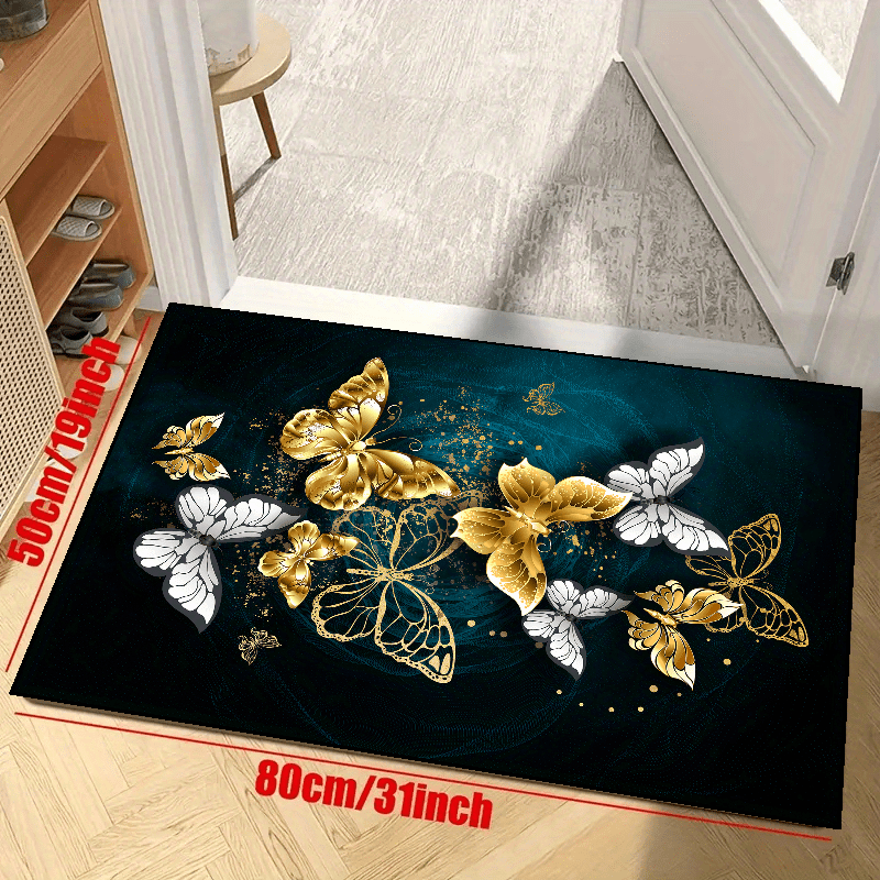 Non Slip Butterfly Print Rug Soft Durable Home Decor