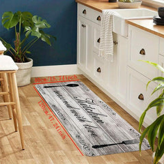 Vintage Kitchen Print Fluffy Mat Non-slip Waterproof Floor Mat