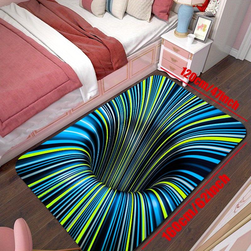 3D Illusion Abstract Decorative Rug Non slip Bedroom Rug Floor Mat
