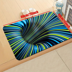 3D Illusion Abstract Decorative Rug Non slip Bedroom Rug Floor Mat