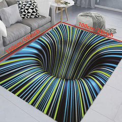 3D Illusion Abstract Decorative Rug Non slip Bedroom Rug Floor Mat