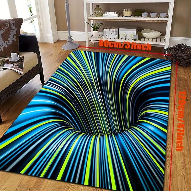 3D Illusion Abstract Decorative Rug Non slip Bedroom Rug Floor Mat