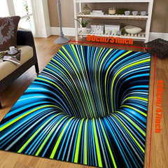 3D Illusion Abstract Decorative Rug Non slip Bedroom Rug Floor Mat