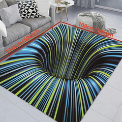 3D Illusion Abstract Decorative Rug Non slip Bedroom Rug Floor Mat