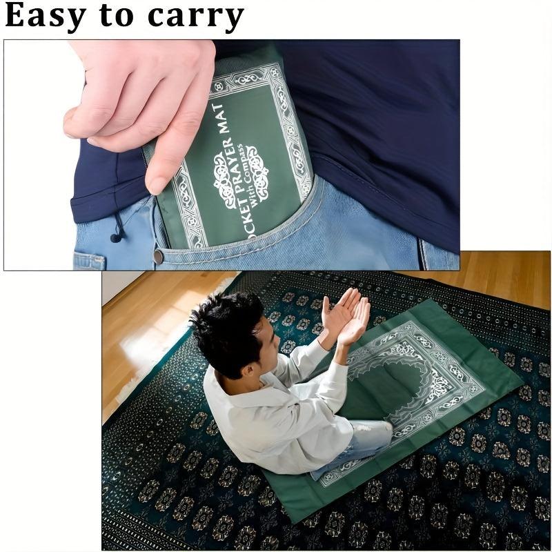 Portable Travel Prayer Mat With Compass Waterproof Polyester