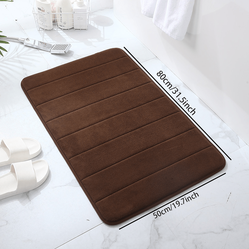 1pc Striped Bath Rug Non Slip Absorbent Mat