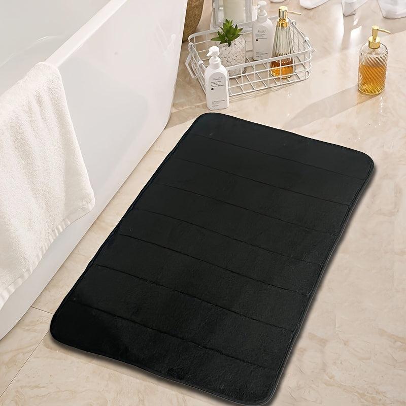 1pc Striped Bath Rug Non Slip Absorbent Mat