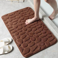 Cobblestone Embossed Floor Mat Non Slip Water Absorption BathMat